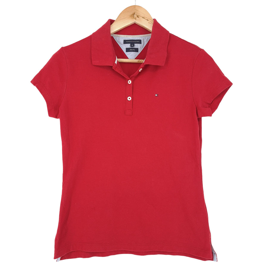Tommy Hilfiger Vintage Femme polo coton rouge Golf à manches courtes taille M