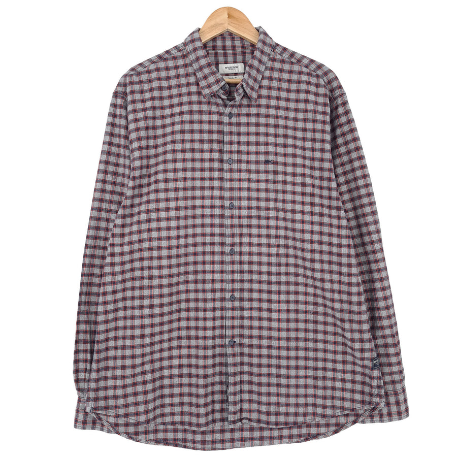 Mcgregor Vintage Mens Shirt Blue Plaid Cotton Button Up Long Sleeve Size XL