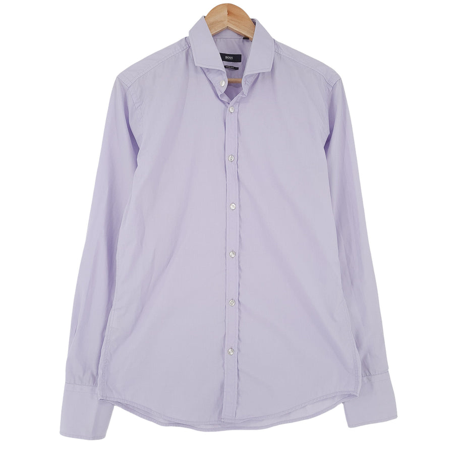 Hugo Boss Vintage chemise habillée homme violet coton coupe slim taille 40 15 3/4
