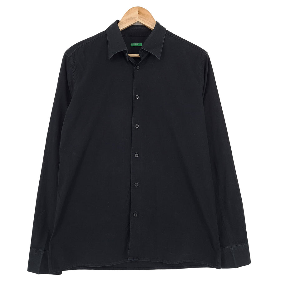 United Colors Of Benetton Vintage chemise noir boutonné à manches longues Homme taille S