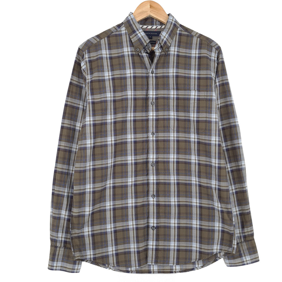 Tommy Hilfiger Vintage chemise homme boutonnée en coton à carreaux à manches longues taille S