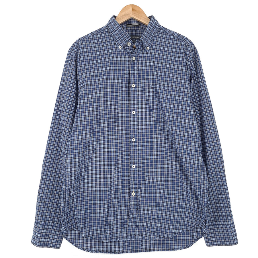 Marc O'Polo Vintage chemise habillée homme bleu à carreaux coton à manches longues taille L 41/42