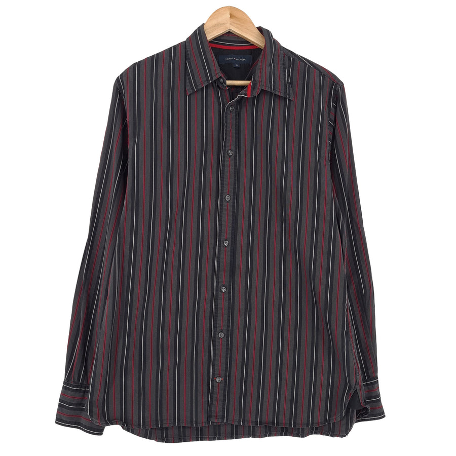 Tommy Hilfiger Vintage chemise homme rayé coton boutonné à manches longues taille M