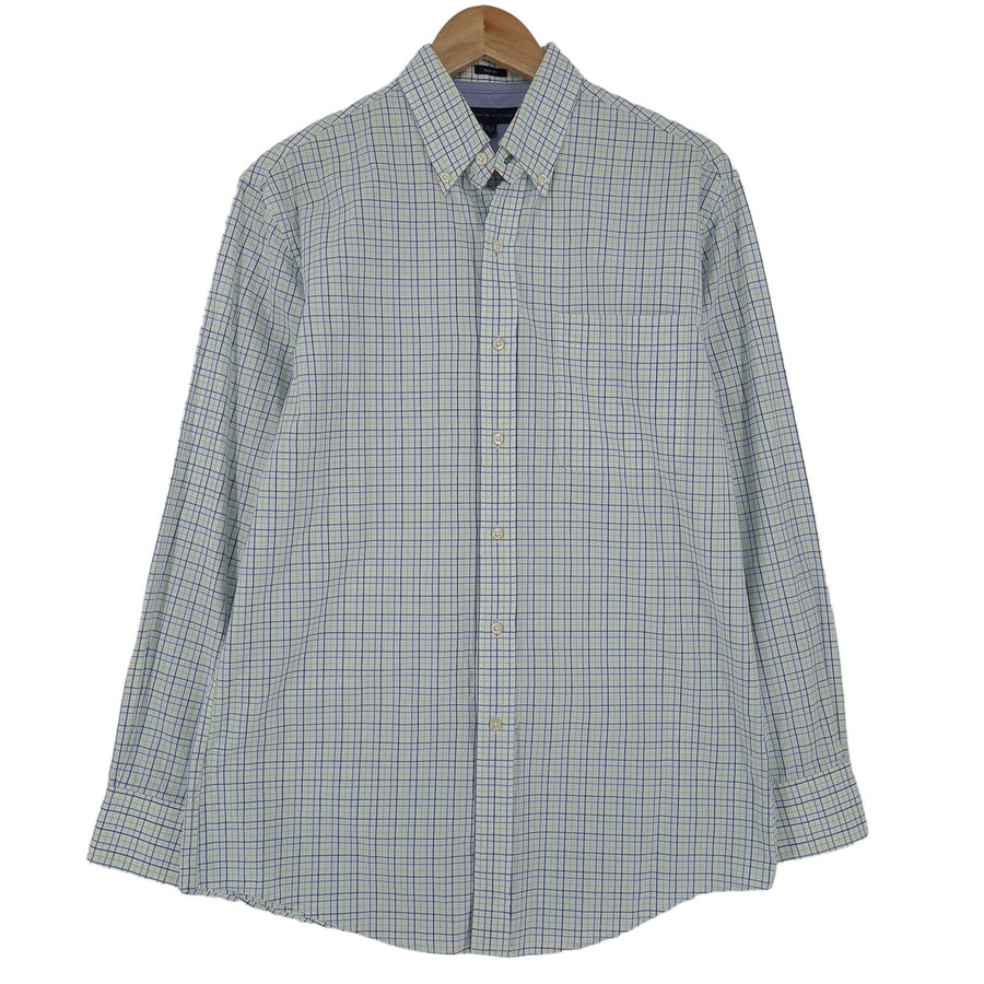 Tommy Hilfiger Vintage chemise homme à carreaux coton boutonné coupe slim taille M 32