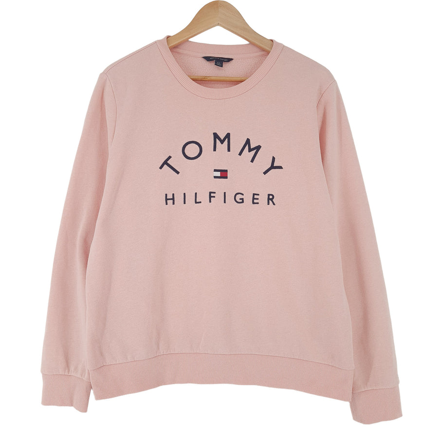 Tommy Hilfiger Vintage sweat coton Pink col rond Pullover Femme taille L