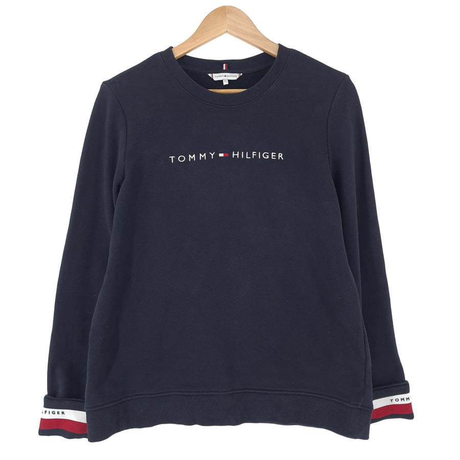 Tommy Hilfiger Vintage Femme sweat coton bleu col rond Pullover taille M