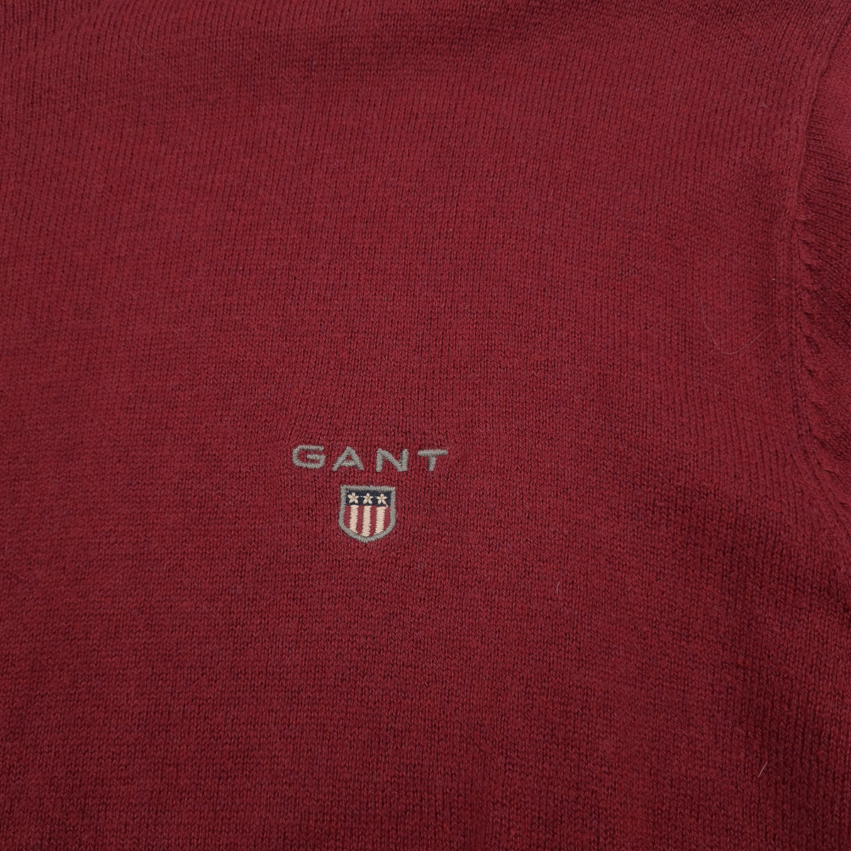 Gant Vintage Jumper Sweater Cotton Wool Red Crew Neck Pullover Knit Men Size M, detail view 3, image 5 of 6