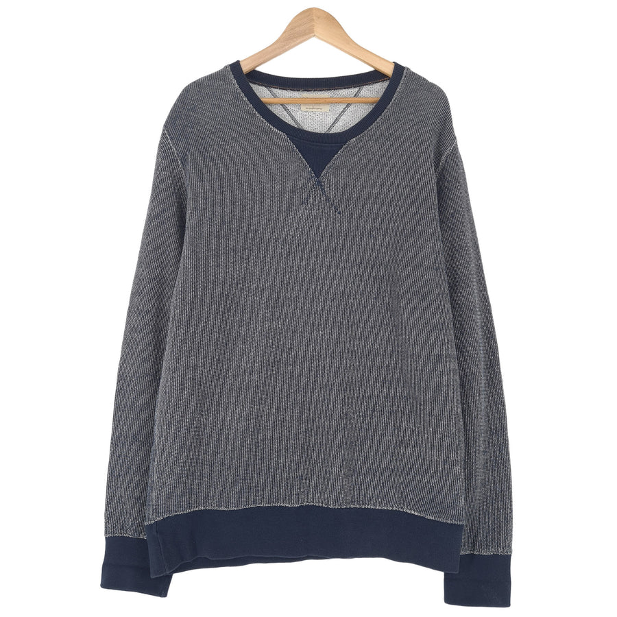 Nudie Vintage Homme sweat coton bleu col rond Pullover taille L
