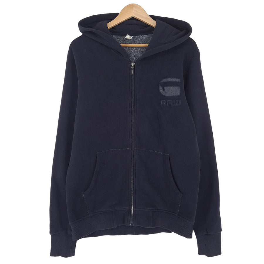 G-Star Vintage Homme zip intégral sweat à capuche coton bleu sweat taille L