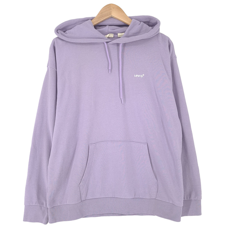 Levi's Vintage Damen Pullover Kapuzenpullover Baumwolle lila Relaxed Fit Sweatshirt Größe S