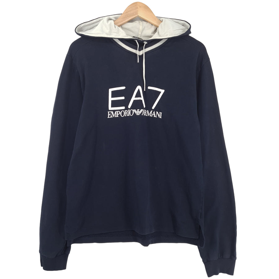 Emporio Armani Vintage Femme Pullover sweat à capuche coton bleu sweat taille L