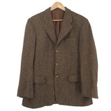 Harris Tweed Vintage Mens Blazer Check Brown Jacket Size EU 48 UK/US 38R, front view, image 1 of 9