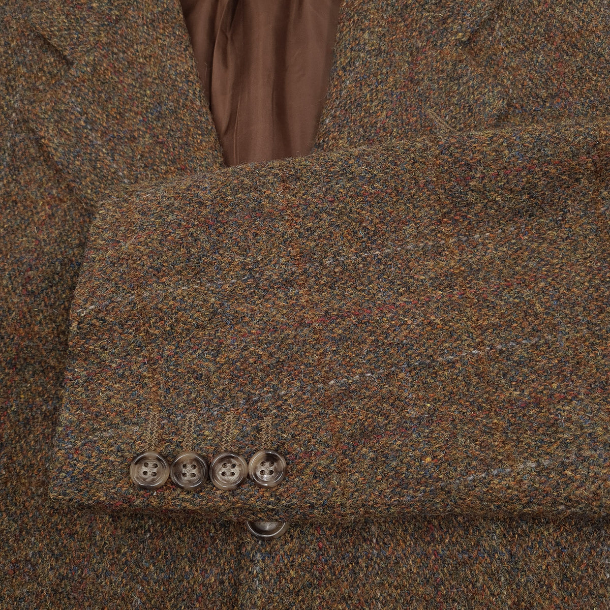 Harris Tweed Vintage Mens Blazer Check Brown Jacket Size EU 48 UK/US 38R, detail view 6, image 8 of 9