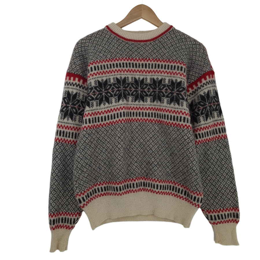 Vintage Nordic Femme motif Fair Isle pull laine pull maille taille M