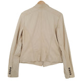 Jacob Cohen Couture Womens Blazer Lamb Leather Cotton Beige Size 46, detail view 1, image 3 of 11