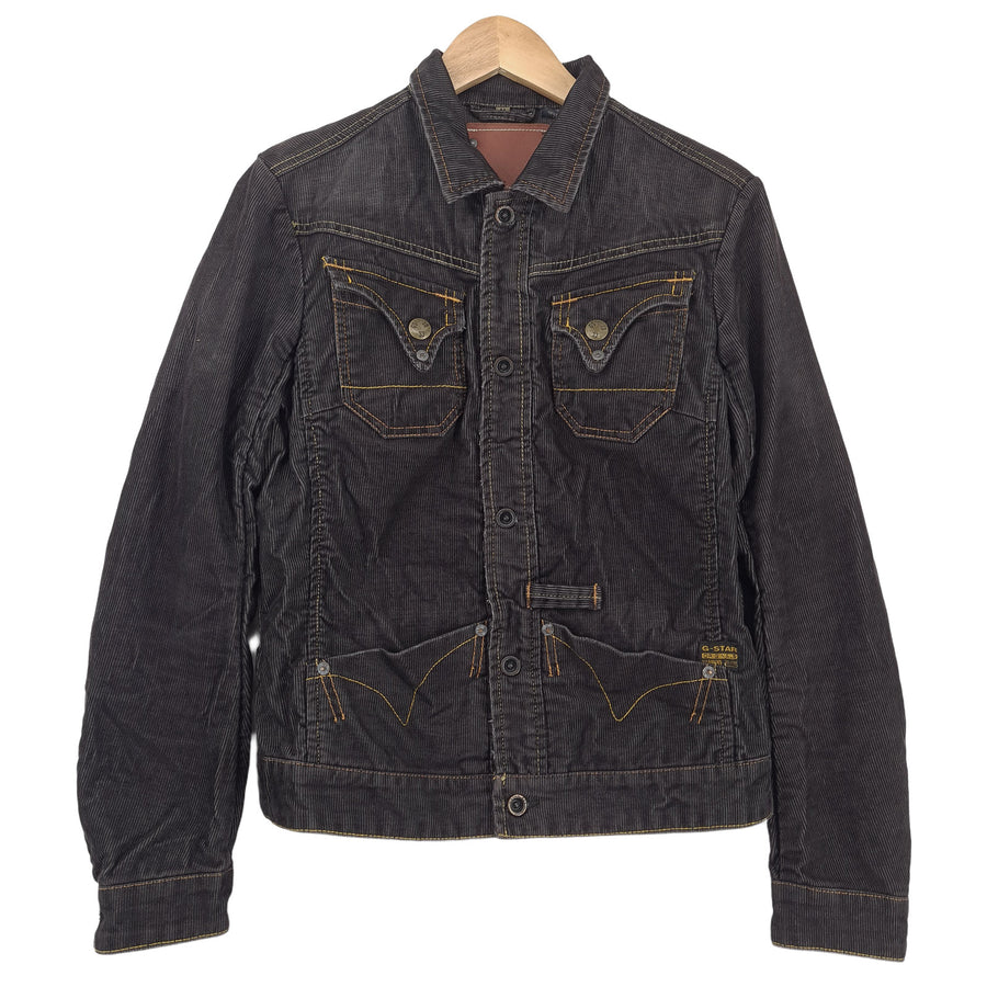 G-Star Vintage Corduroy giacca cotone nero con bottoni Uomo taglia M