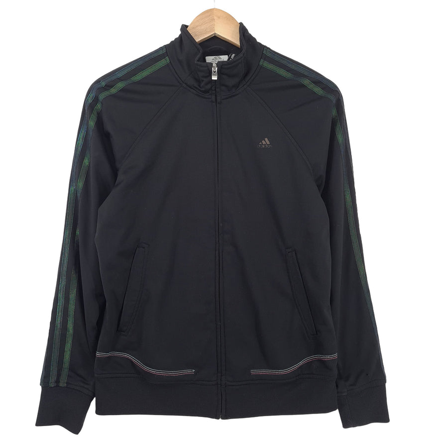 Adidas Vintage Track Jacket Black Full Zip Sportswear Athletic Women Size L
