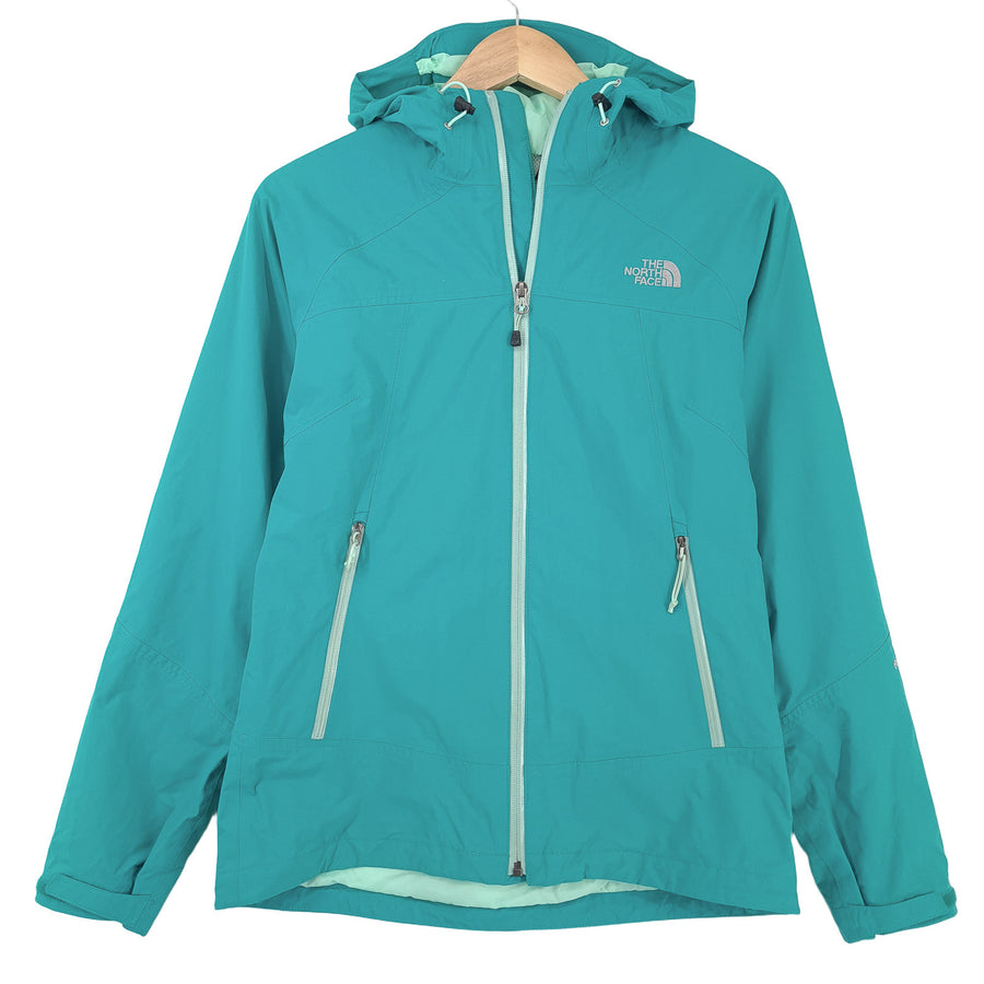 The North Face Vintage Damskie nieprzemakalna kurtka zielony z kapturem pełny zamek rozmiar S