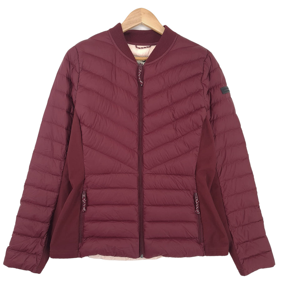 Hollister Puffer Down kurtka bordowy pełny zamek Insulated Damskie rozmiar L