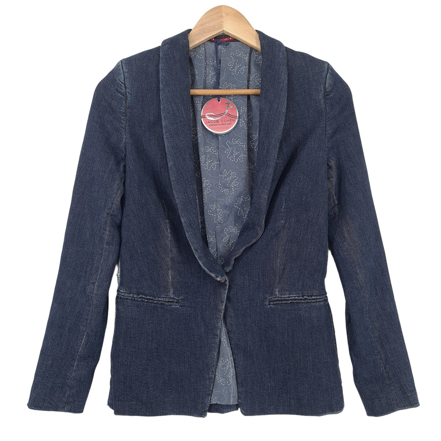 Jacob Cohen Vintage Femme blazer coton bleu boutonné coupe slim veste taille 42