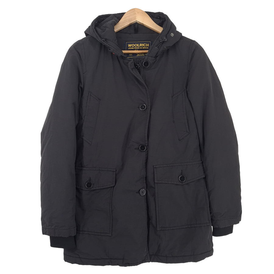 Woolrich Vintage Femme Parka veste Down noir déperlant à capuche taille XS