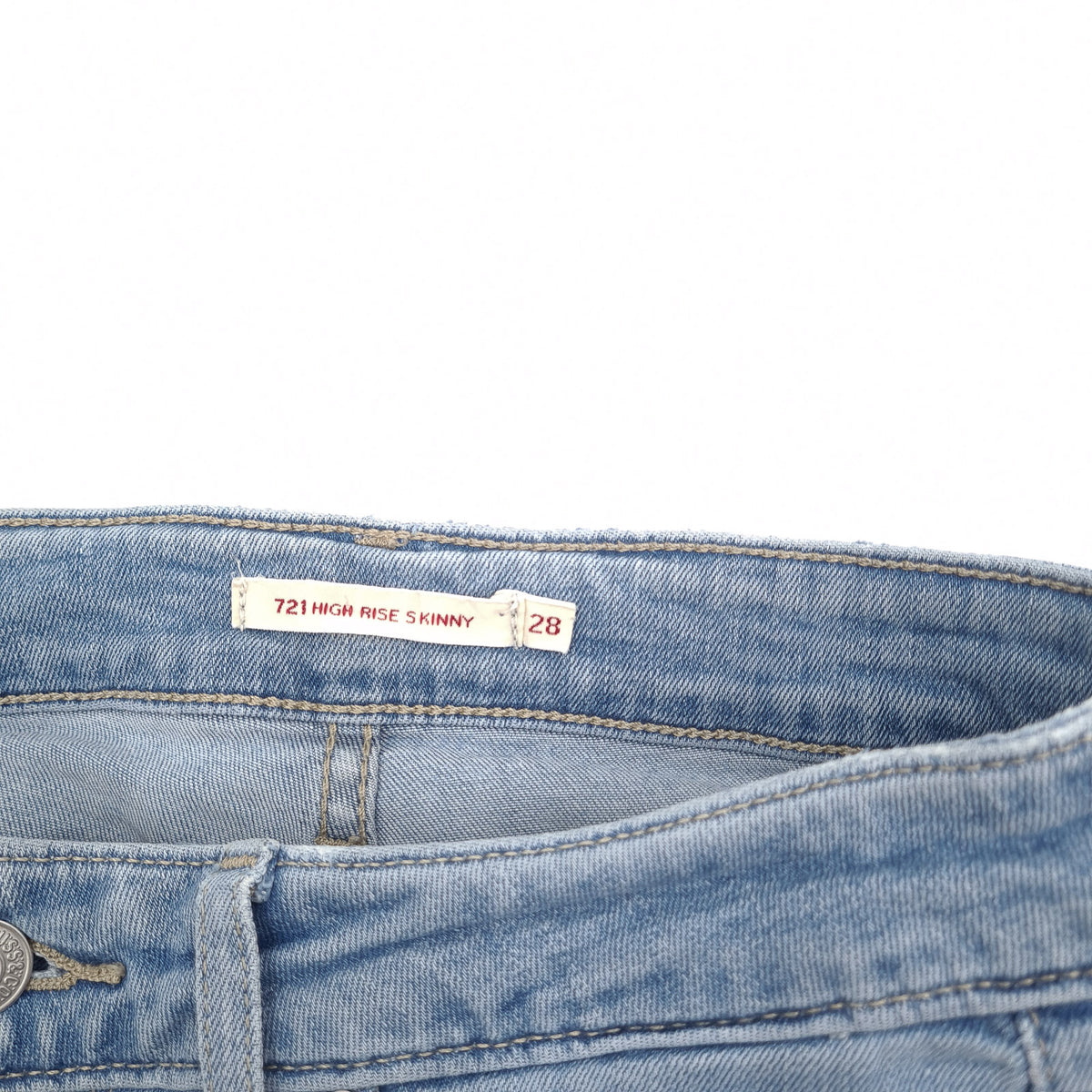 Vintage Levi's Jeans 721 High Rise Skinny Women Stretch Slim Size W28 L30, detail view 4, image 6 of 11