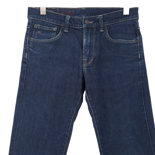 Vintage Tommy Hilfiger Jeans Clyde Men Stretch Slim Straight Size W31 L34, back view, image 2 of 8