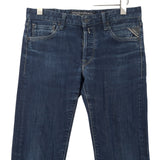 Replay Jeans Lenrick Men Stretch Slim Straight Size W30 L32, back view, image 2 of 8