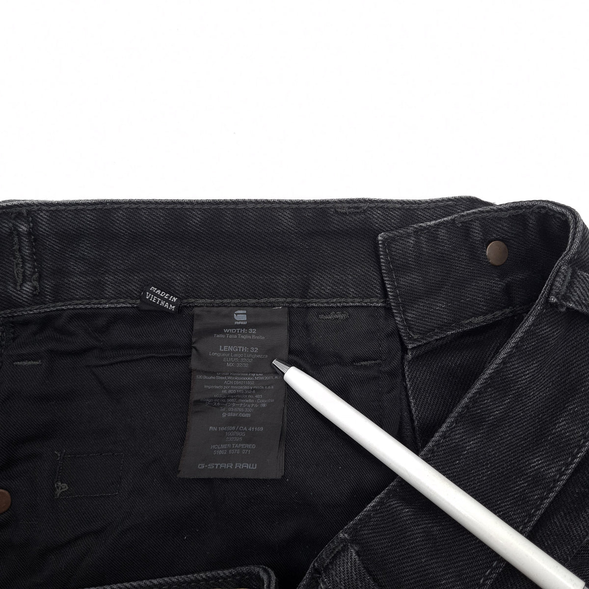 Vintage G-Star Jeans Holmer Tapered Men Stretch Regular Size W32 L32, detail view 5, image 7 of 9
