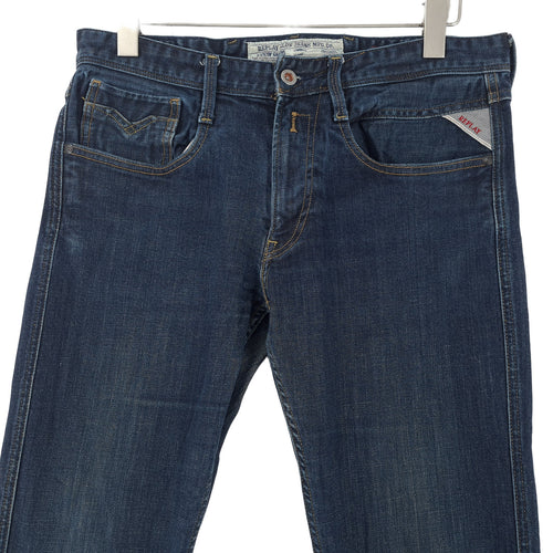 Vintage Replay Jeans Anbass Men Stretch Slim Straight Size W33 L32, back view, image 2 of 9