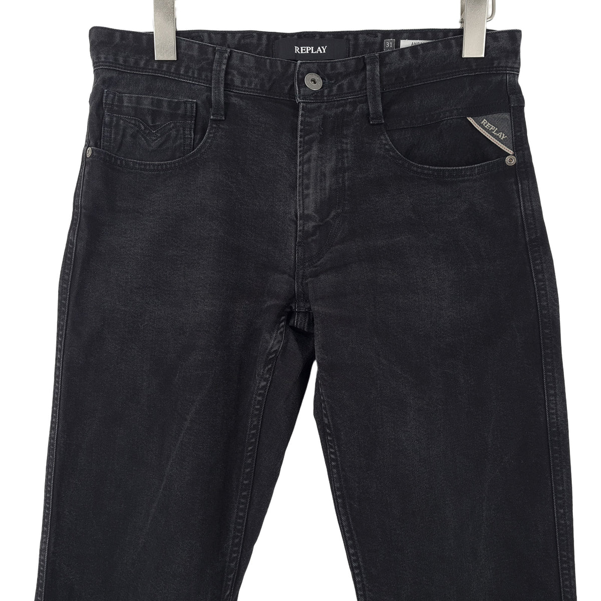 Replay Jeans Anbass Men Stretch Slim Straight Size W31 L32, back view, image 2 of 8