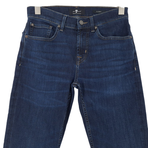 Vintage 7 For All Mankind Jeans Slimmy Men Stretch Straight Size W29 L28, back view, image 2 of 9
