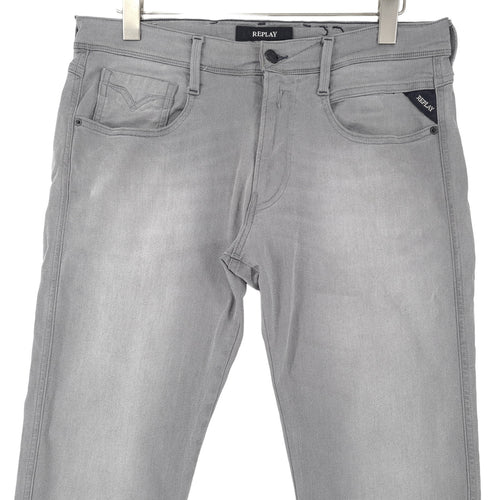 Vintage Replay Jeans Anbass Men Stretch Slim Straight Size W33 L31, back view, image 2 of 13