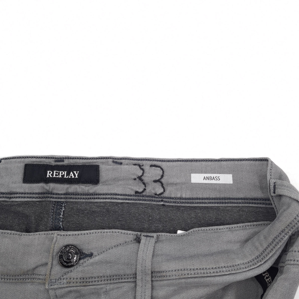 Vintage Replay Jeans Anbass Men Stretch Slim Straight Size W33 L31, detail view 3, image 5 of 13
