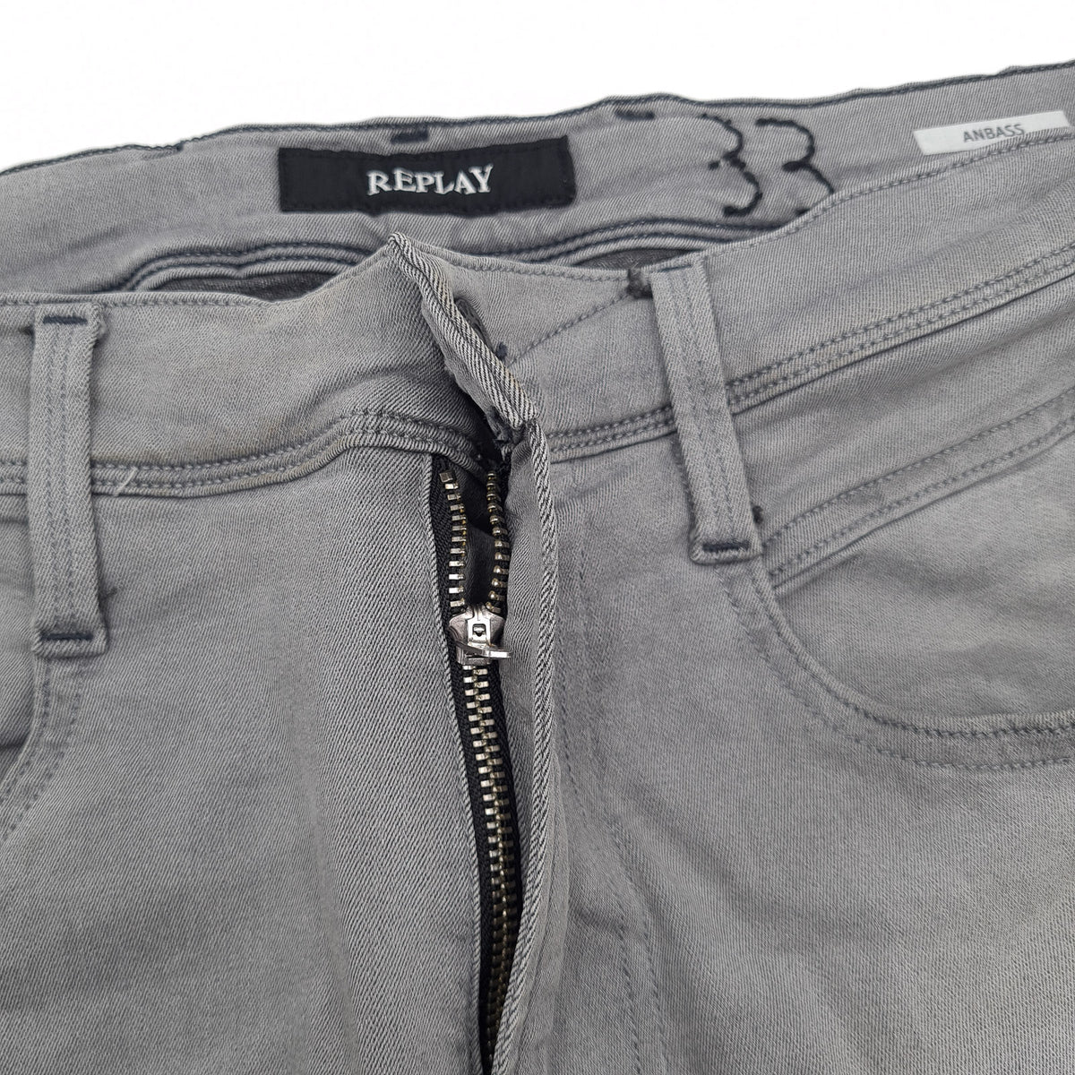 Vintage Replay Jeans Anbass Men Stretch Slim Straight Size W33 L31, detail view 4, image 6 of 13