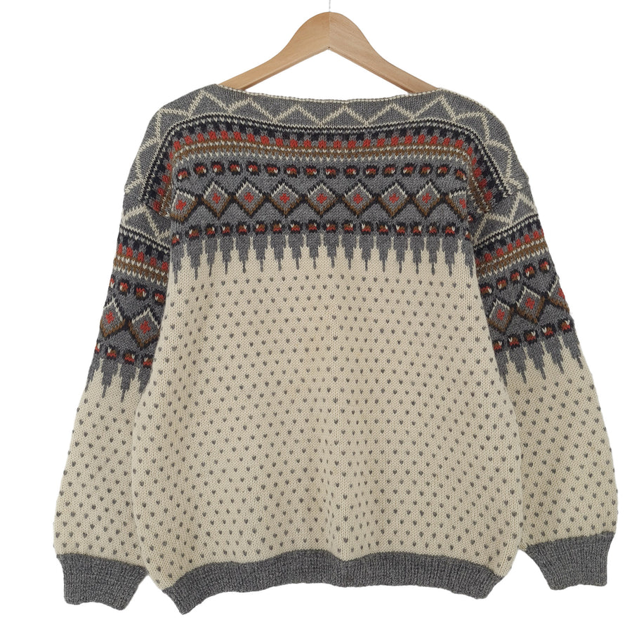 Vintage Nordic motif Fair Isle pull Round Neck coupe décontractée pull Femme taille