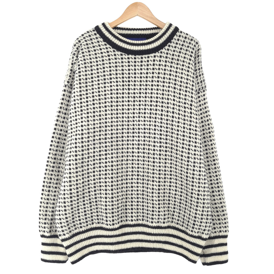 Bratens Vintage Nordic motif Fair Isle pull laine col rond pull Homme taille 2XL