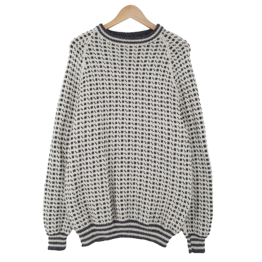Vintage Nordic motif Fair Isle pull col rond pull maille Homme taille