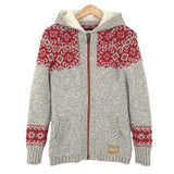 Superdry Vintage Full Zip Hoodie Wool Fair Isle Sweatshirt Women Size M, front view, image 1 of 6