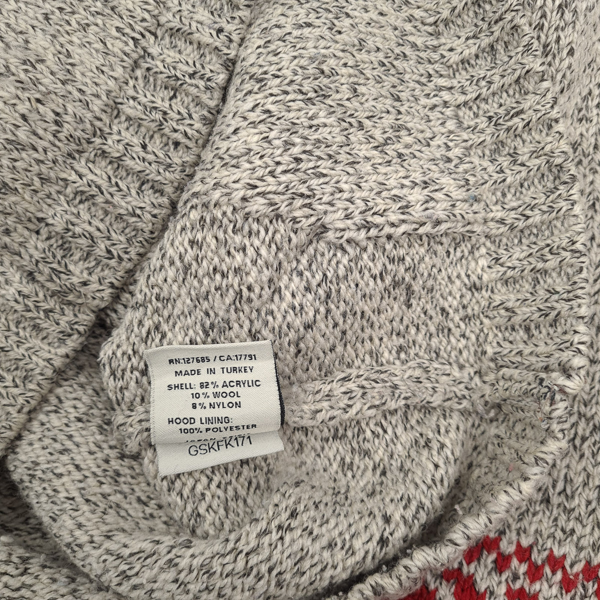 Superdry Vintage Full Zip Hoodie Wool Fair Isle Sweatshirt Women Size M, detail view 3, image 5 of 6