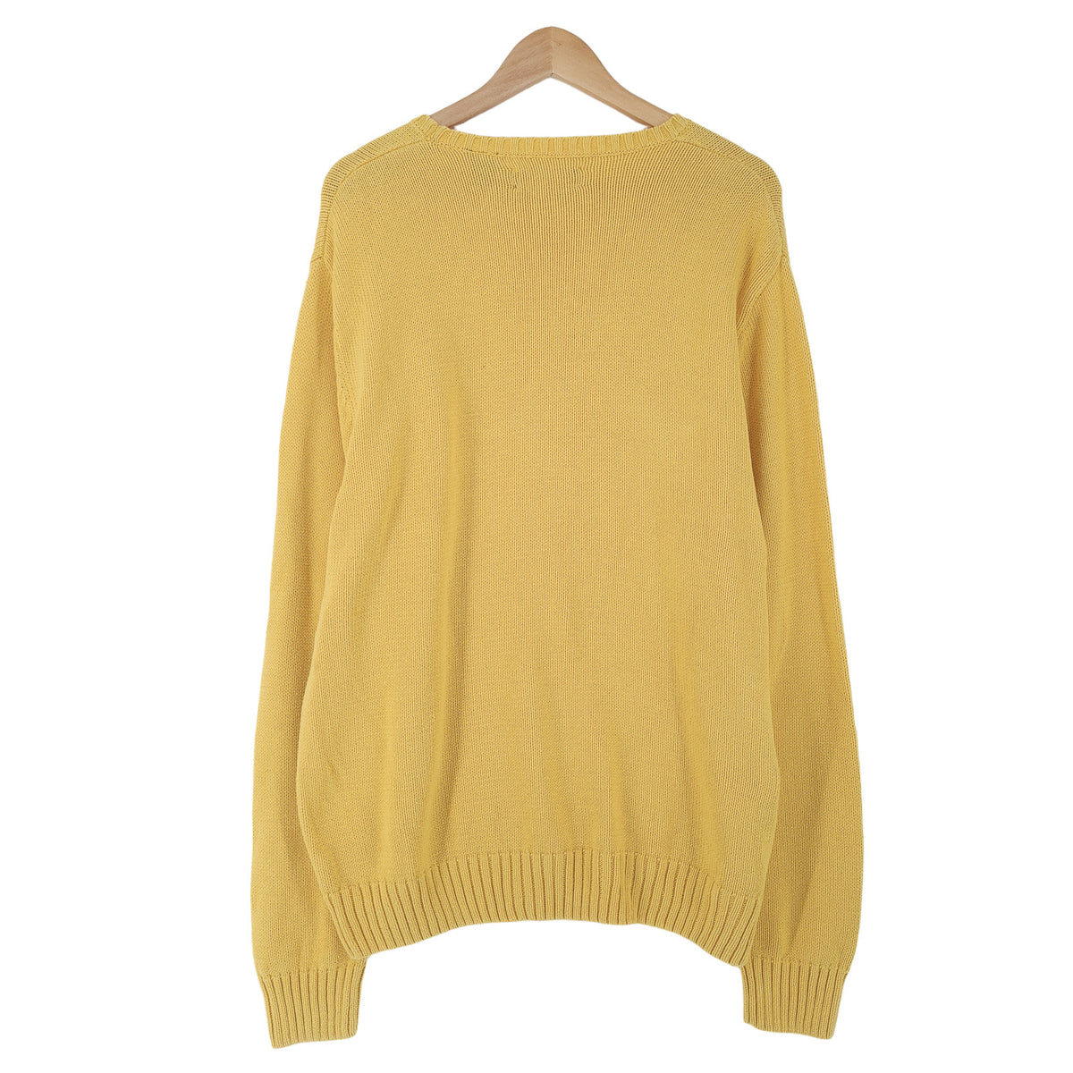 Chaps Vintage Mens Jumper Sweater Cotton Yellow Crew Neck Pullover Knit Size, detail view 1, image 3 of 7