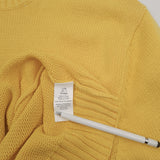 Chaps Vintage Mens Jumper Sweater Cotton Yellow Crew Neck Pullover Knit Size, detail view 4, image 6 of 7
