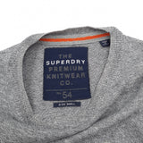 Superdry Vintage Mens Jumper Sweater Cotton Cashmere Grey Crew Neck Pullover Size S, detail view 2, image 4 of 7