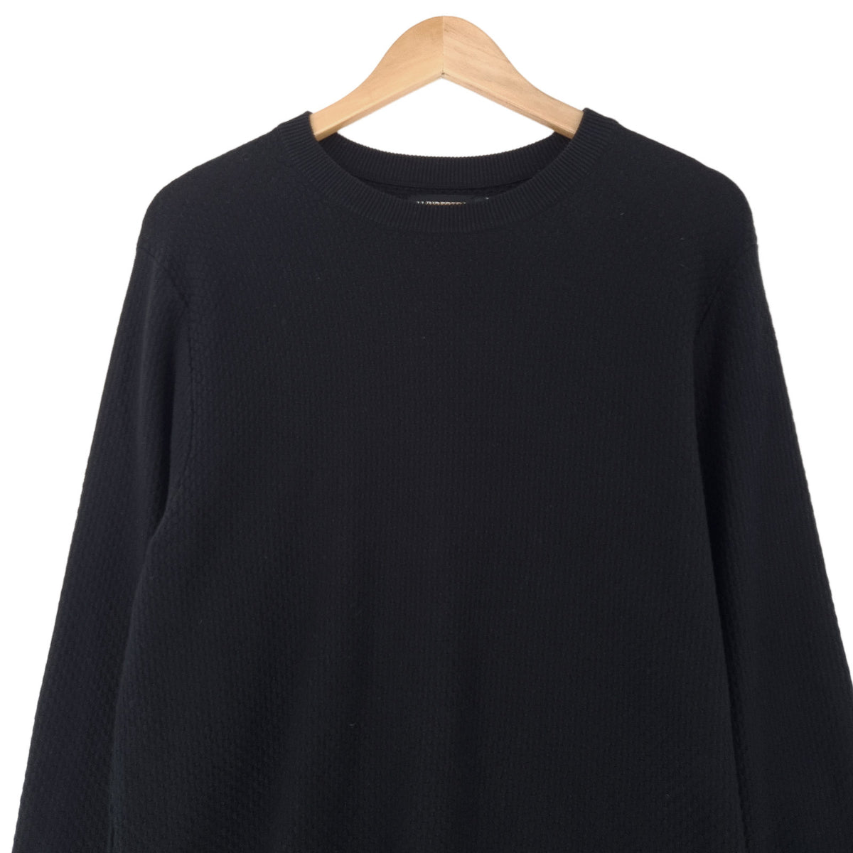 J.Lindeberg Mens Jumper Sweater Cotton Black Crew Neck Pullover Knit Size M, back view, image 2 of 6