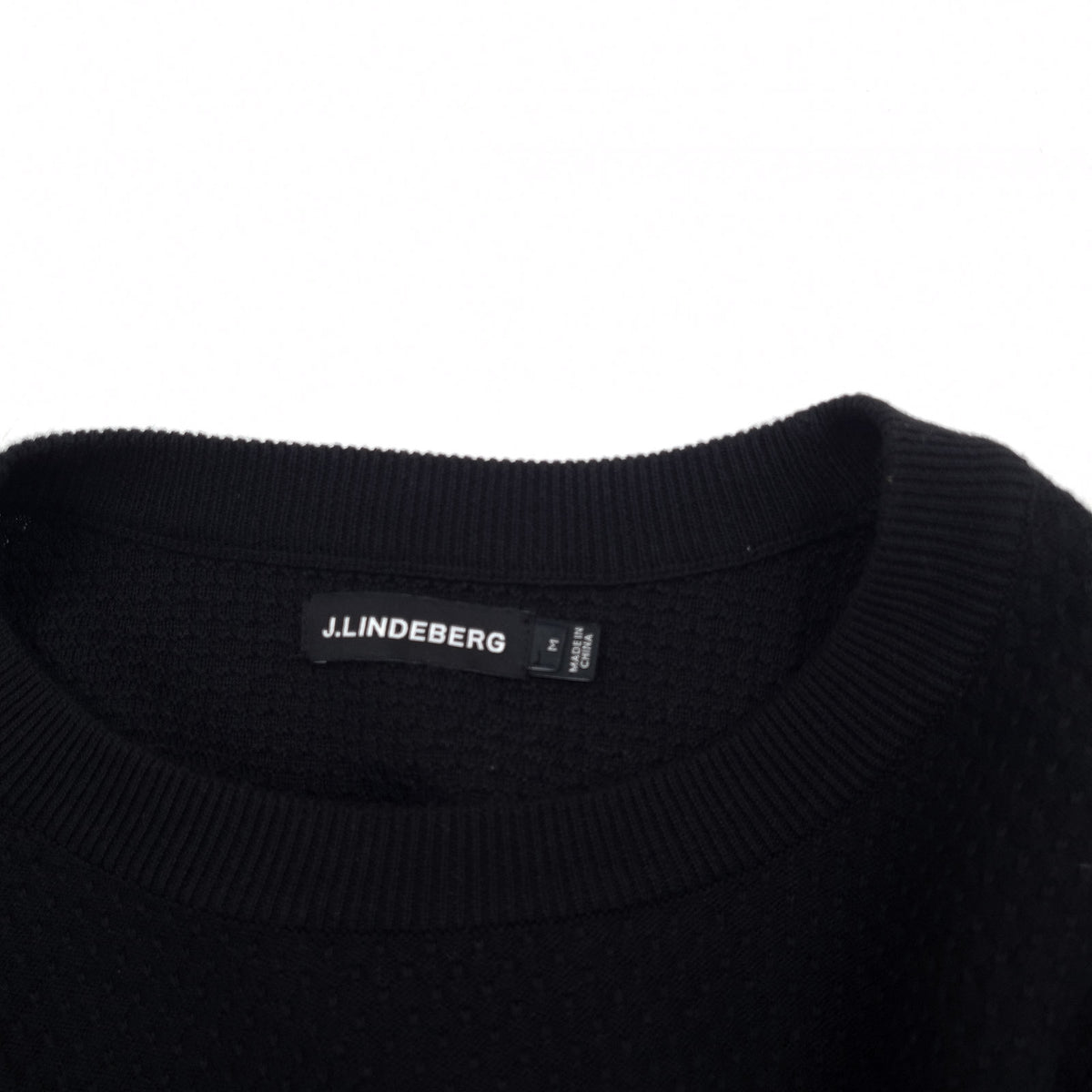 J.Lindeberg Mens Jumper Sweater Cotton Black Crew Neck Pullover Knit Size M, detail view 2, image 4 of 6