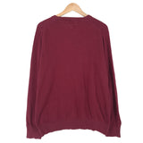 Tommy Hilfiger Vintage Mens Jumper Sweater Cotton Burgundy V-Neck Pullover Size M, detail view 1, image 3 of 7