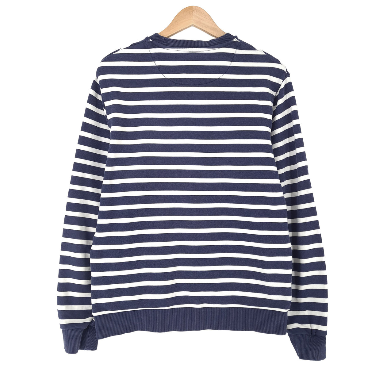 Lyle & Scott Vintage Mens Sweatshirt Cotton Striped Blue Crew Neck Pullover Size, detail view 1, image 3 of 8