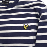 Lyle & Scott Vintage Mens Sweatshirt Cotton Striped Blue Crew Neck Pullover Size, detail view 3, image 5 of 8