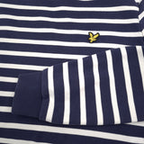 Lyle & Scott Vintage Mens Sweatshirt Cotton Striped Blue Crew Neck Pullover Size, detail view 5, image 7 of 8