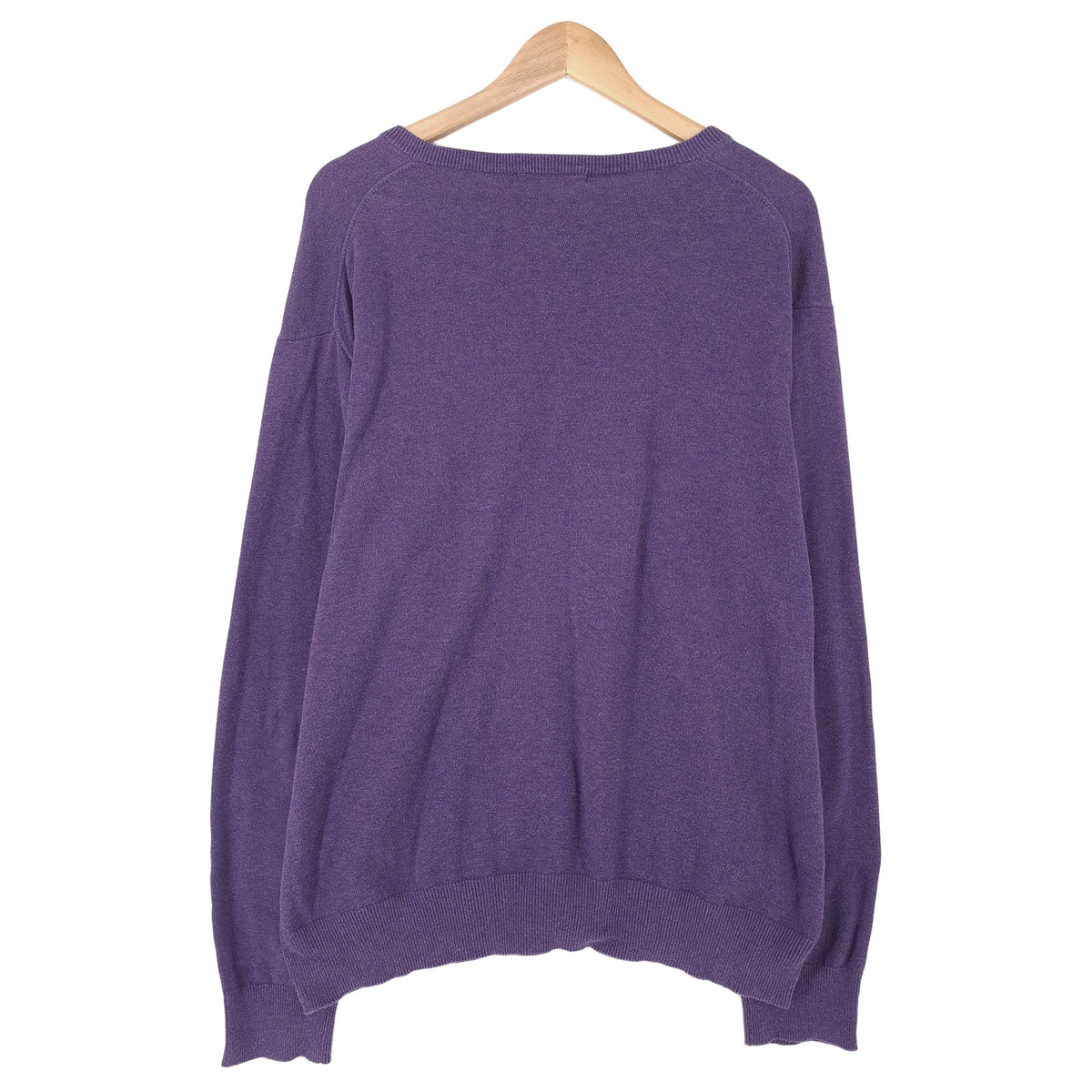 Gant Mens Jumper Sweater Cotton Purple V-Neck Pullover Knit Size XL, detail view 1, image 3 of 7
